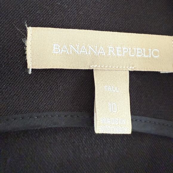 BANANA REPUBLIC | Black Cap Sleeve Square Neck Pencil Dress | Size 10 Tall - Picture 2 of 6